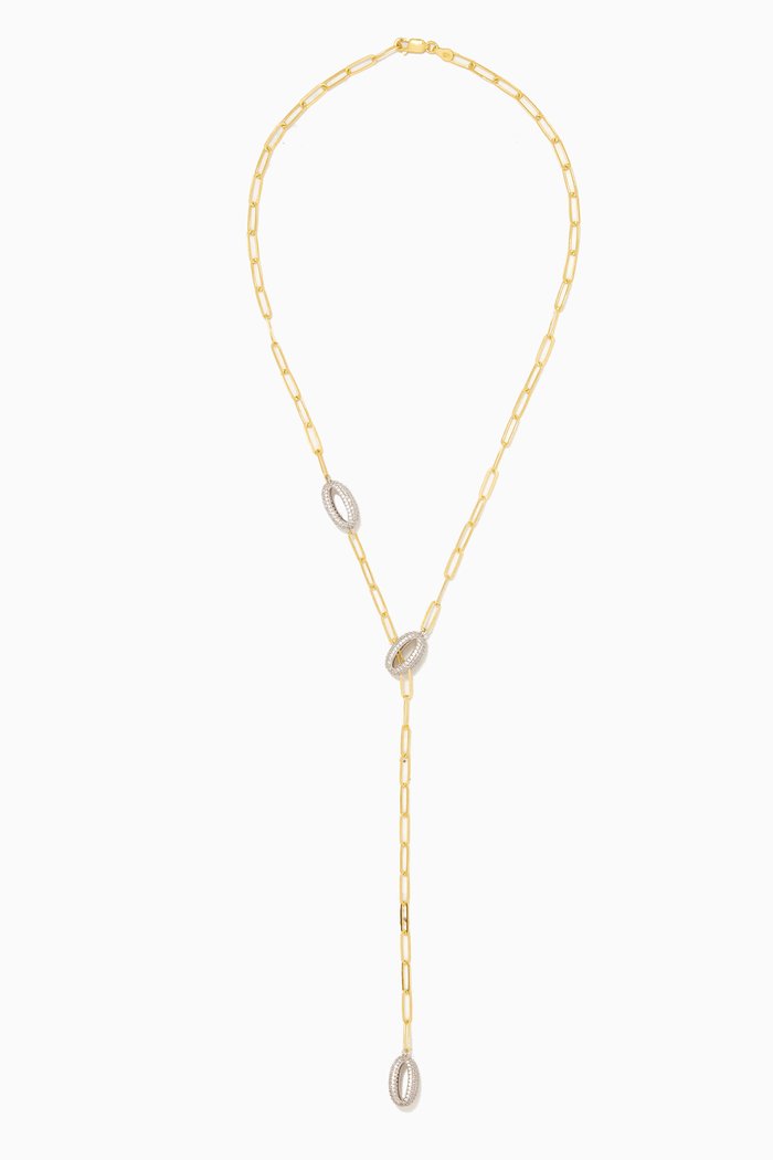 

Dynasty CZ Drop Necklace in 24kt Gold-plated Sterling Silver