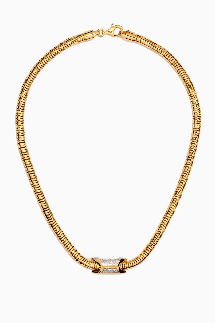 

Enchanter CZ Choker Necklace in 24kt Gold-plated Sterling Silver