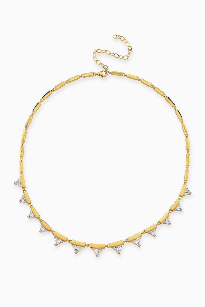 

Aurora CZ Necklace in 24kt Gold-plated Sterling Silver