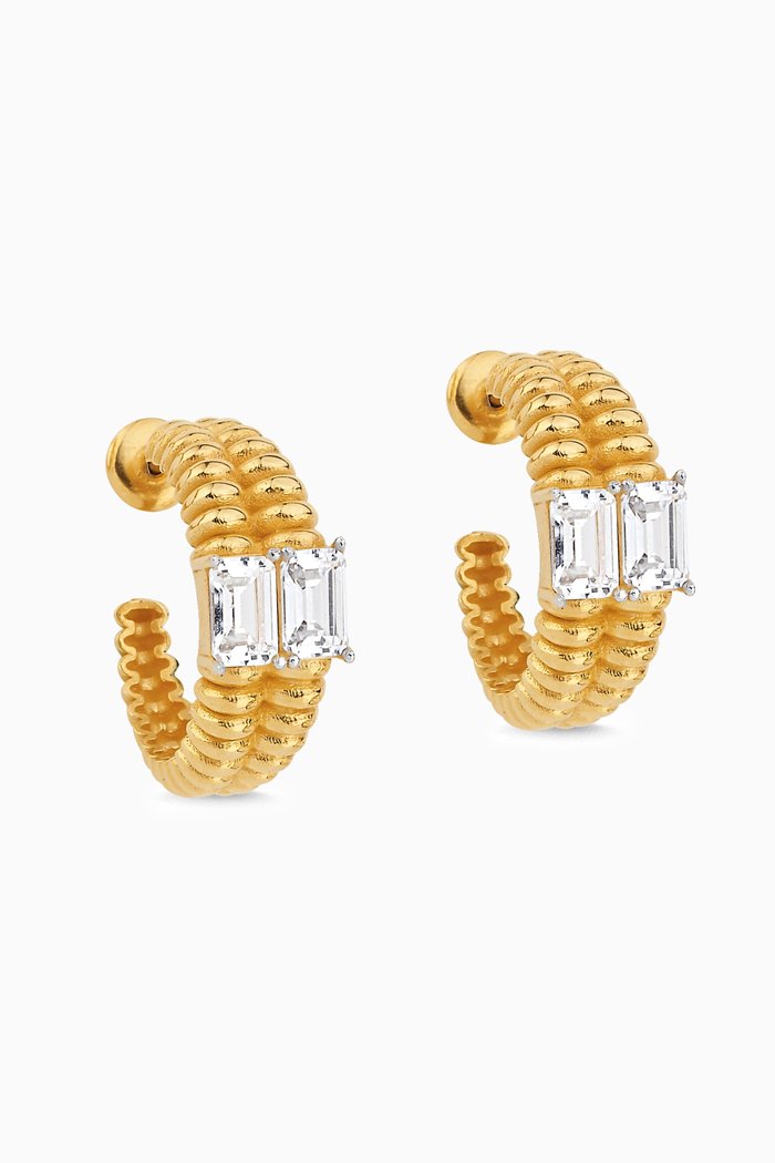

Gold Desire Huggie Earrings in 24kt Gold-plated Sterling Silver