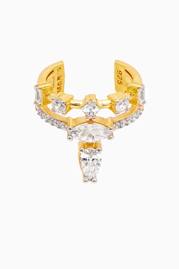 Hidden Single Earcuff in 24kt Gold-plated Sterling Silver