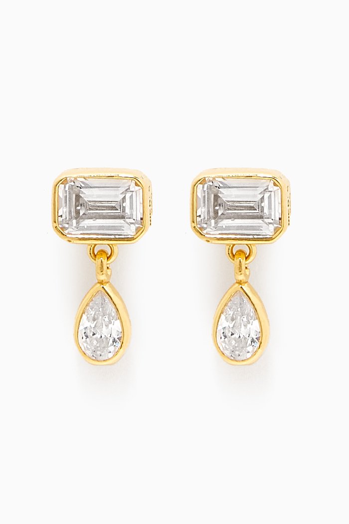 

CZ Drop Earrings in 24kt Gold-plated Sterling Silver