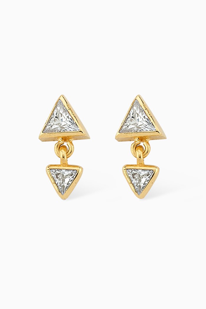 Idol CZ Drop Earrings in 24kt Gold-plated Sterling Silver