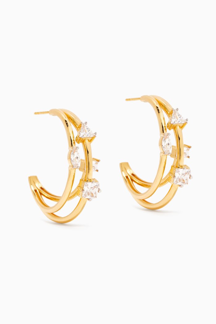 Flaming Love Hoop Earrings in 24kt Gold-plated Sterling Silver