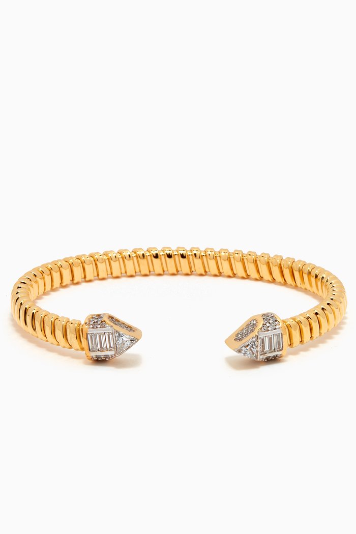 

Celebration CZ Cuff Bracelet in 24kt Gold-plated Sterling Silver