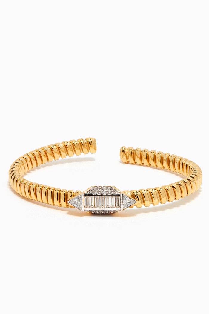 

Rejoice CZ Cuff Bracelet in 24kt Gold-plated Sterling Silver