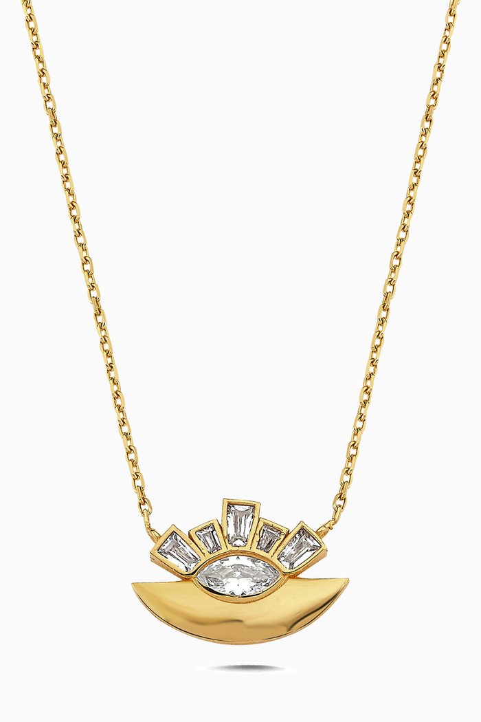 Eyeful CZ Necklace in 24kt Gold-plated Sterling Silver