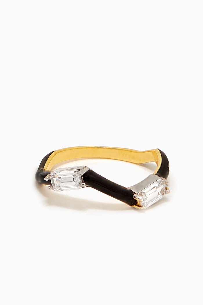 

Luminous Flare Ring in 24kt Gold-plated Sterling Silver, Black