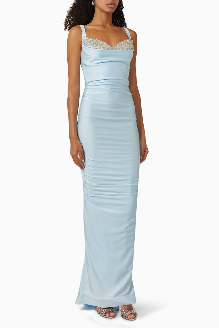 

Crumb Catcher Gown in Lycra, Blue