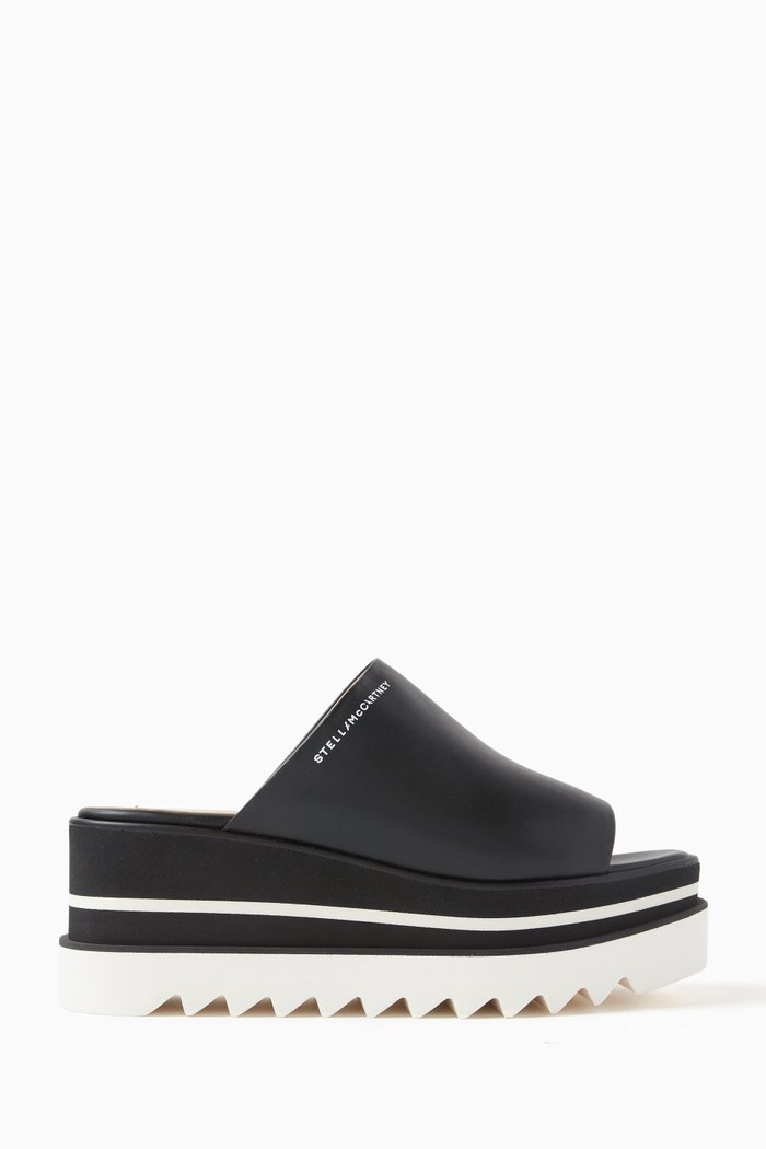 

Sneak-Elyse Platform 75 Mules in Vegan Leather, Black