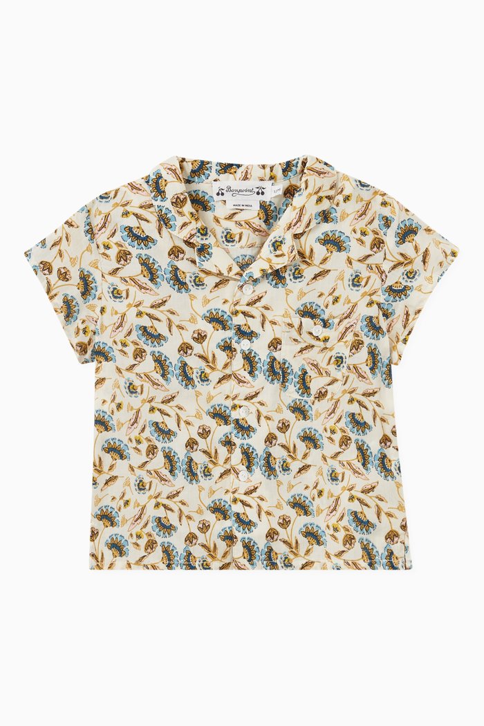 Floral Print Shirt in Cotton, Multicolour