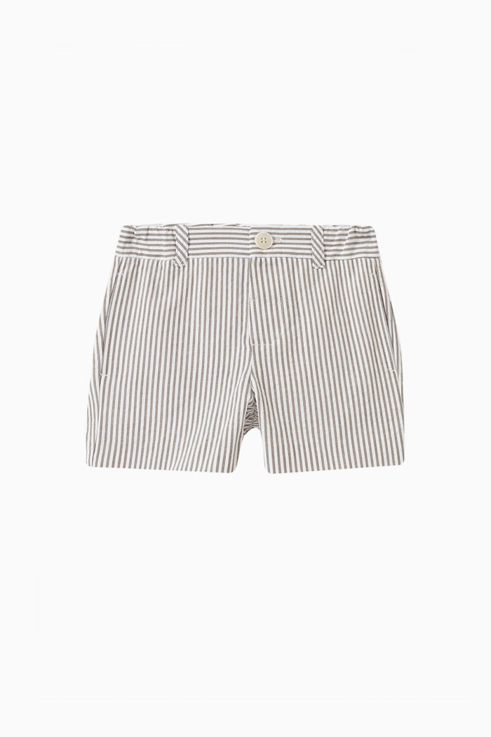

Striped Bermuda Shorts in Cotton, Neutral