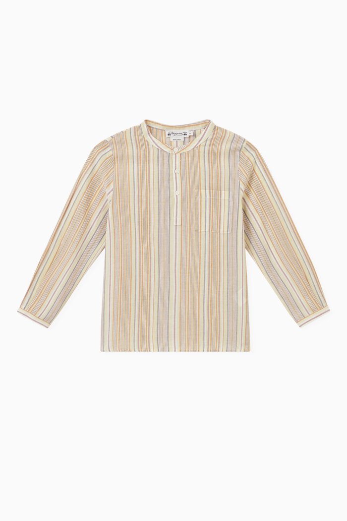 Artiste Striped Shirt in Cotton, Multicolour