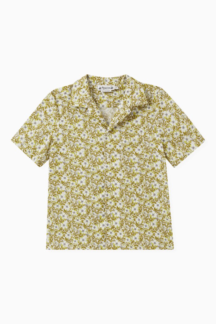 

Steve Liberty Print Shirt in Cotton Poplin, Green