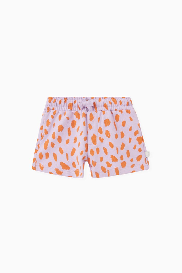 

Animal Print Shorts in Cotton, Purple