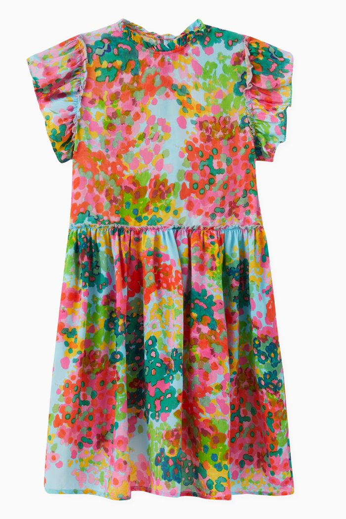 

Frilled Floral Dress in Lyocell, Multicolour