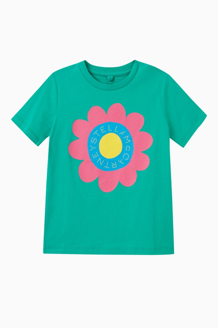 

Flower T-shirt in Cotton, Green