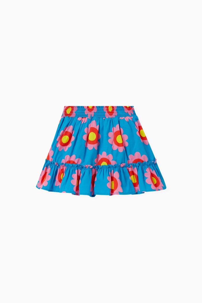 

Floral Skirt in Cotton, Blue