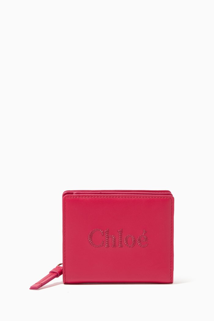 

Compact Wallet in Calfskin, Pink