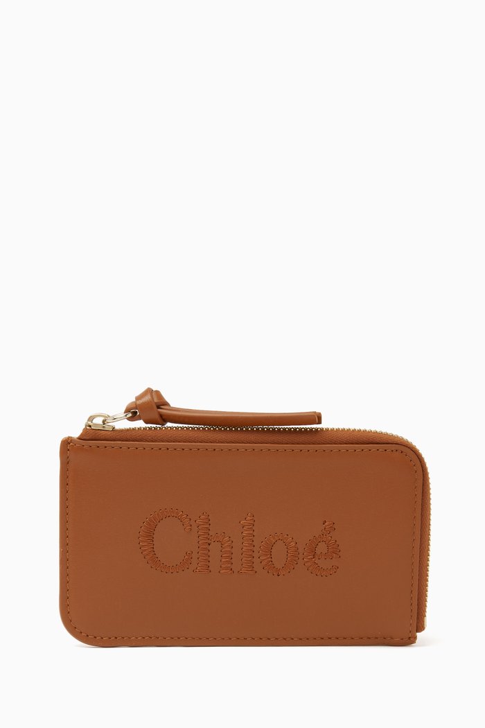 

Logo Sense Small Coin Purse in Shiny Calfskin, Brown