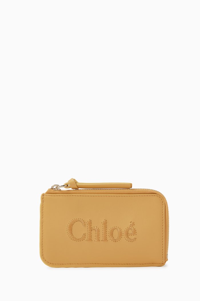 

Small Logo Sense Coin Purse in Shiny Calfskin, Orange