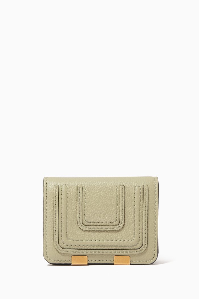 

Small Marcie Wallet in Grained Calfskin Leather, Green