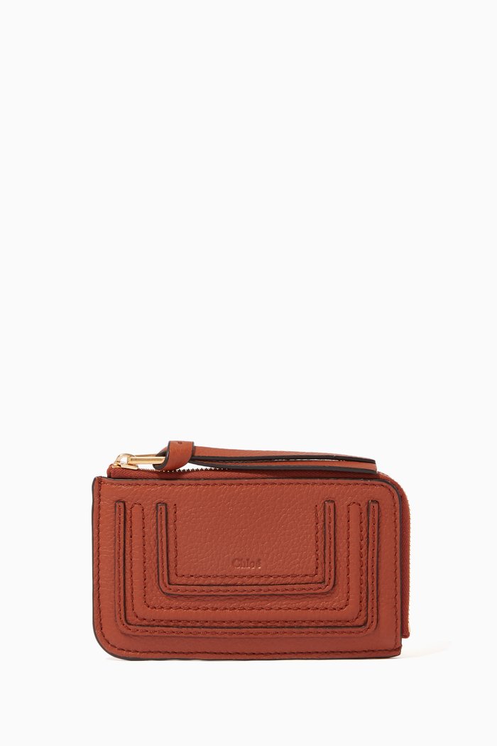 

Marcie Small Coin Purse in Grainy Calfskin, Brown