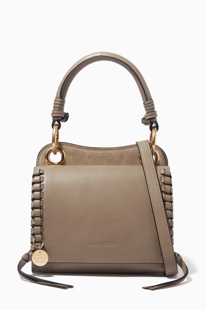

Mini Tilda Crossbody Bag in Smooth Leather, Grey
