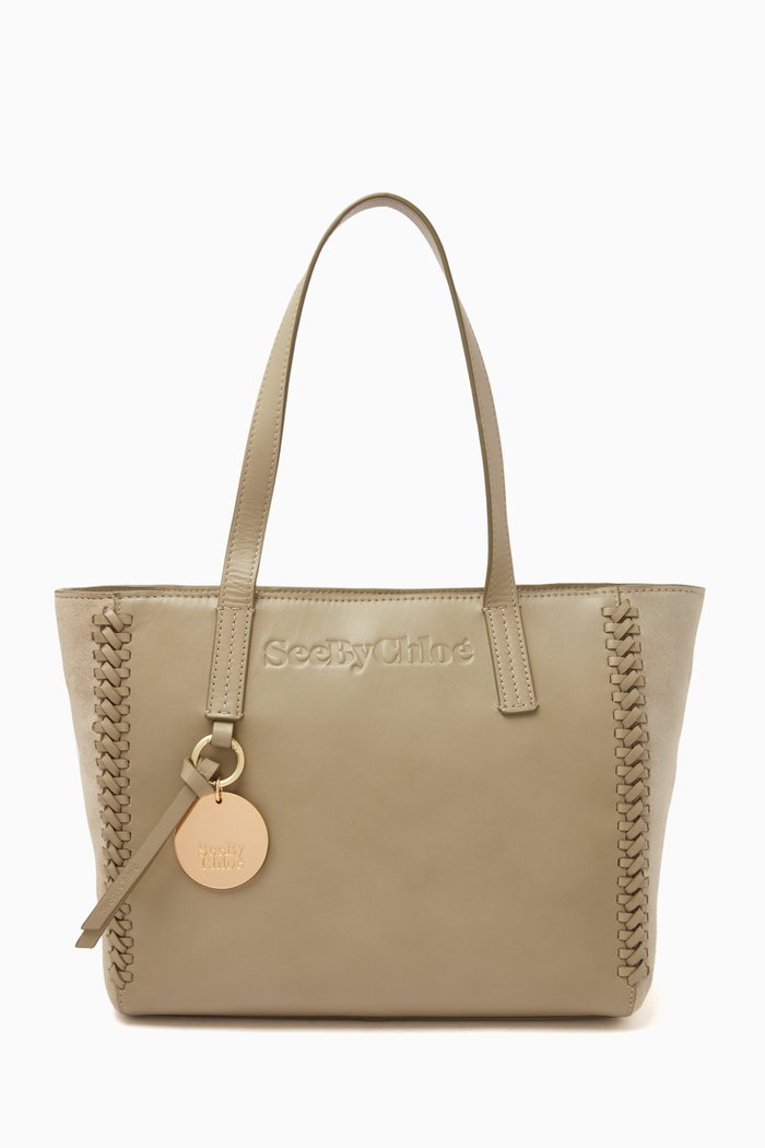 

Small Tilda Tote Bag in Leather & Suede, Green