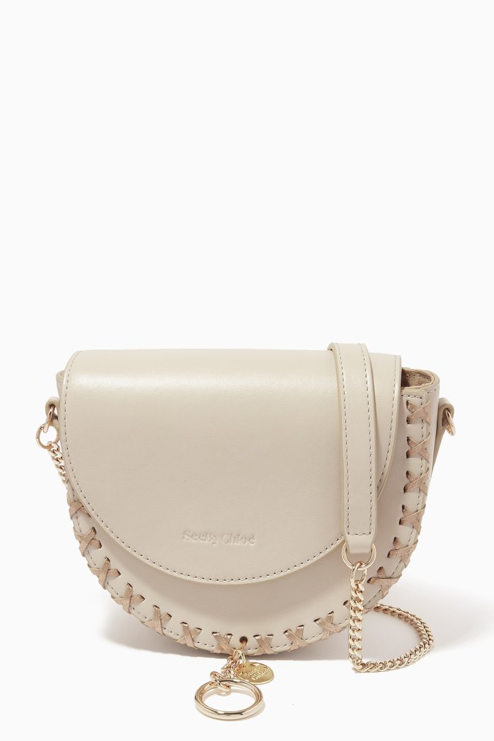 

Mara Small Evening Crossbody Bag in Leather, Neutral