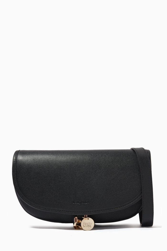 

Mara Shoulder Bag in Grained Leather, Black