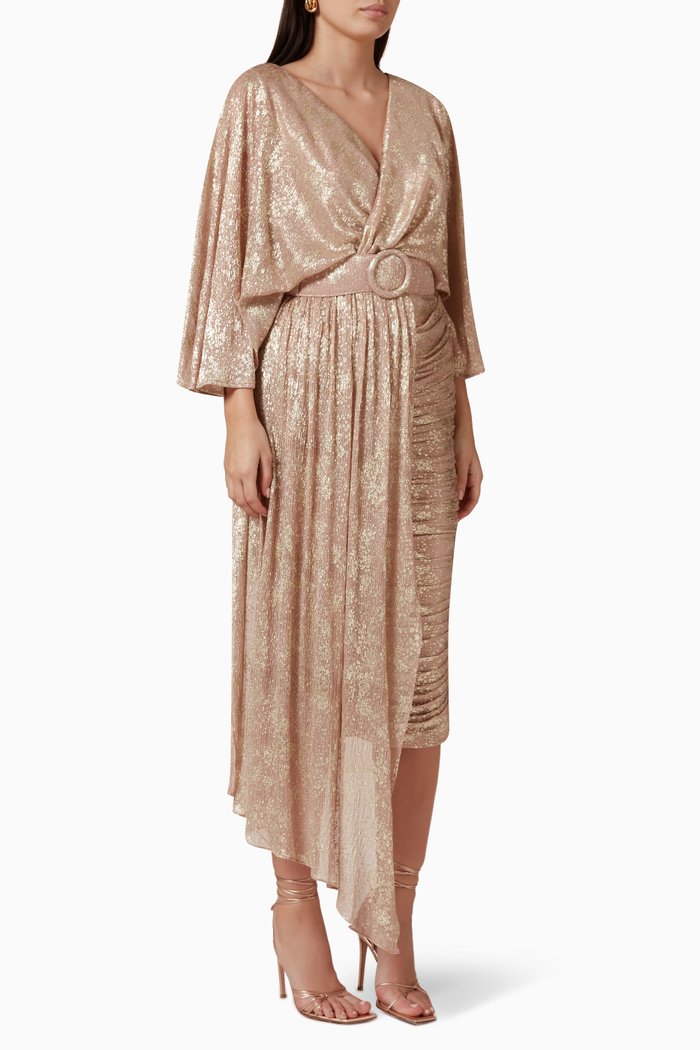 

Belted Sash Midi Dress, Pink