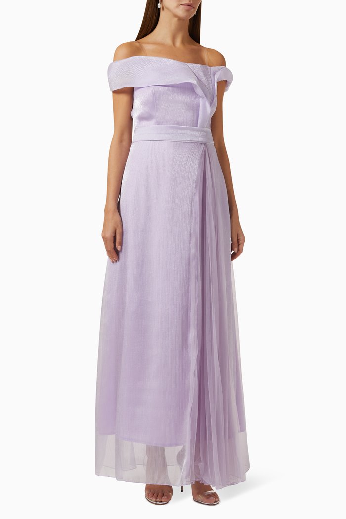 

Off-shoulder Maxi Dress, Purple