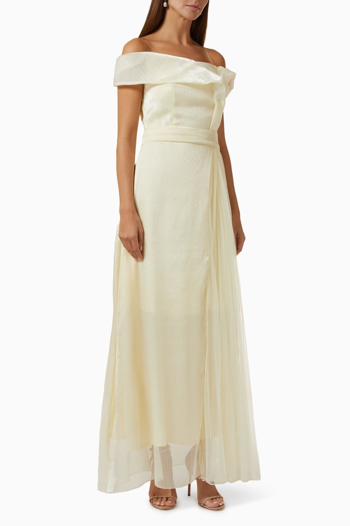 

Off-shoulder Maxi Dress, Yellow