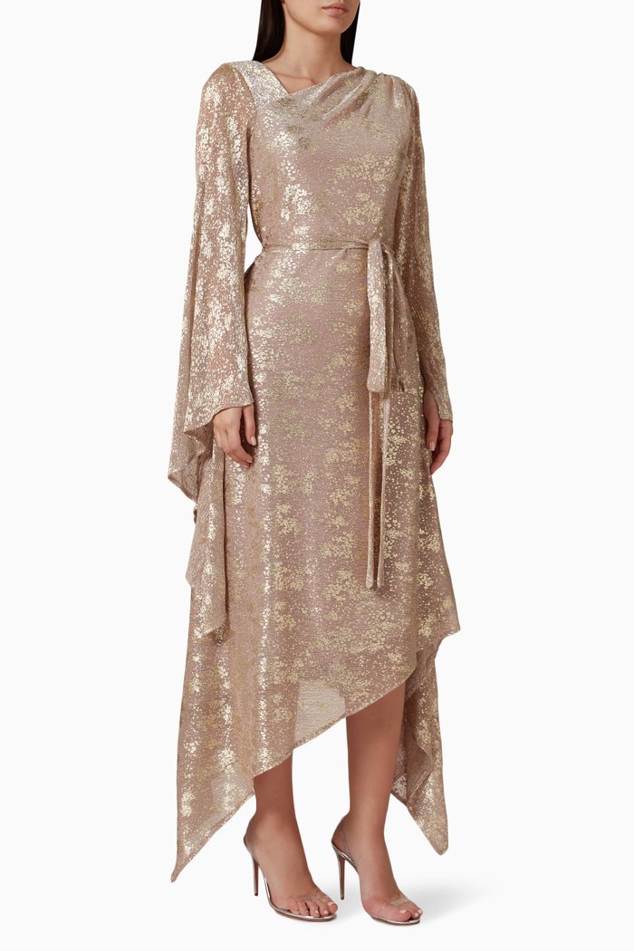 

Kaftan Belted Midi Dress, Purple