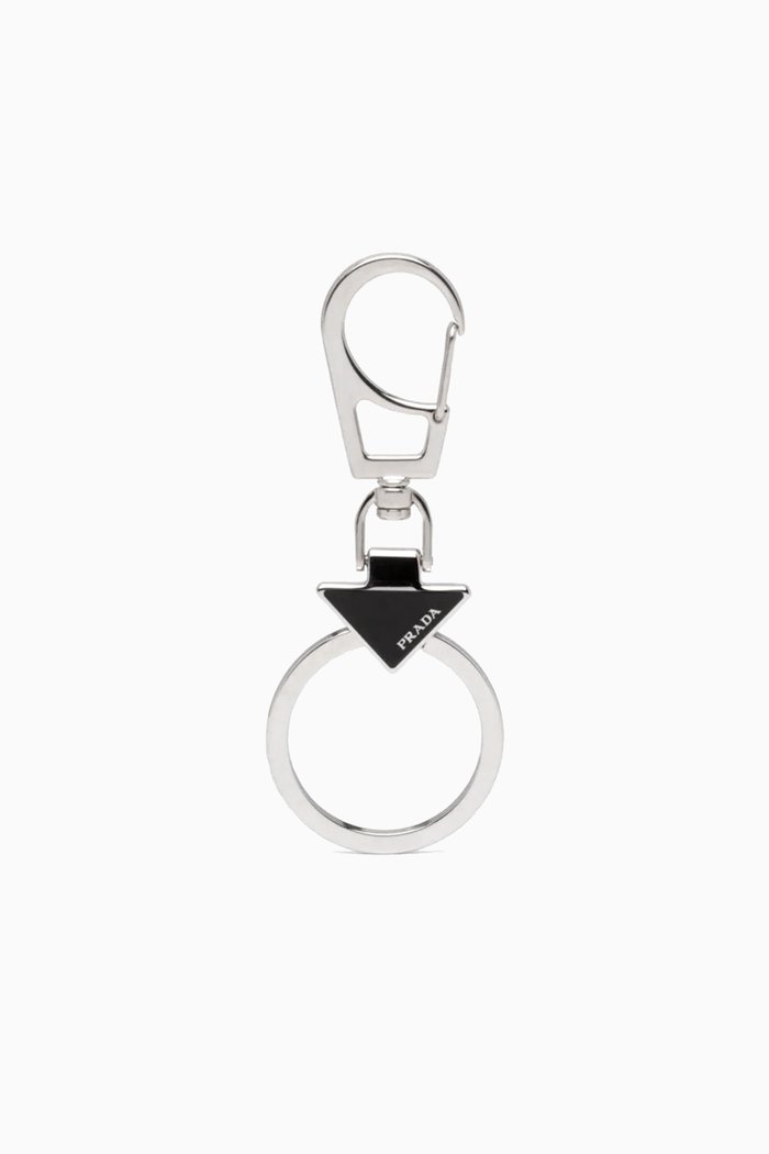 Triangle Logo Keychain, Black