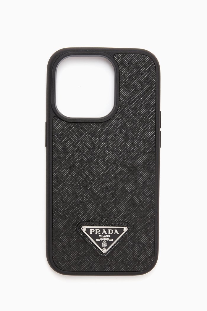

iPhone 14 Pro Case in Saffiano Leather, Black