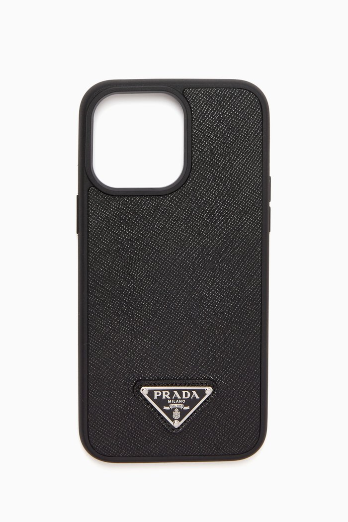 

iPhone 14 Pro Max Case in Saffiano Leather, Black