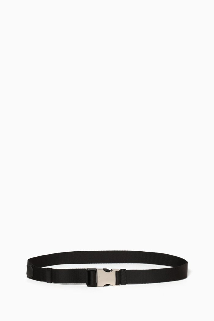 

Webbing Belt in Nylon & Leather, Black