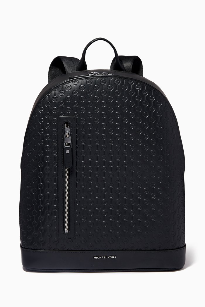 Hudson Slim Commuter Backpack in Leather, Black