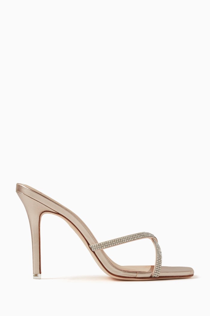 

Arielle 95 Sandals in Metallic Leather, Neutral