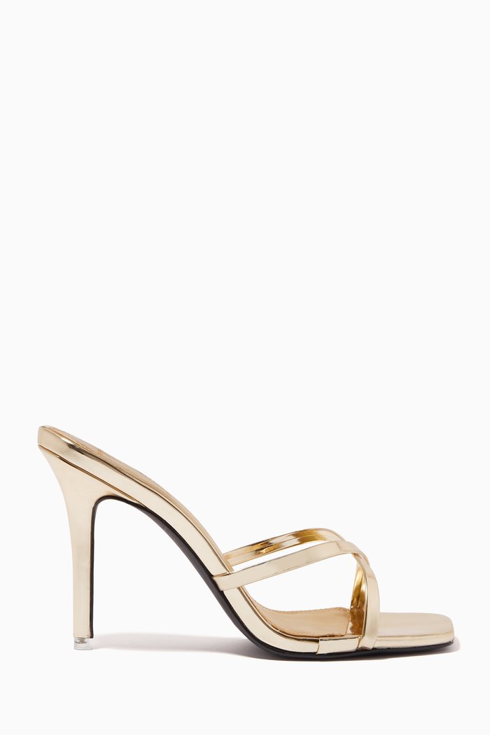 

Arielle 95 Sandals in Metallic Leather, Gold