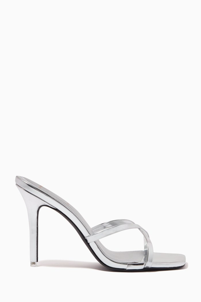 

Arielle 95 Sandals in Metallic Leather, Silver