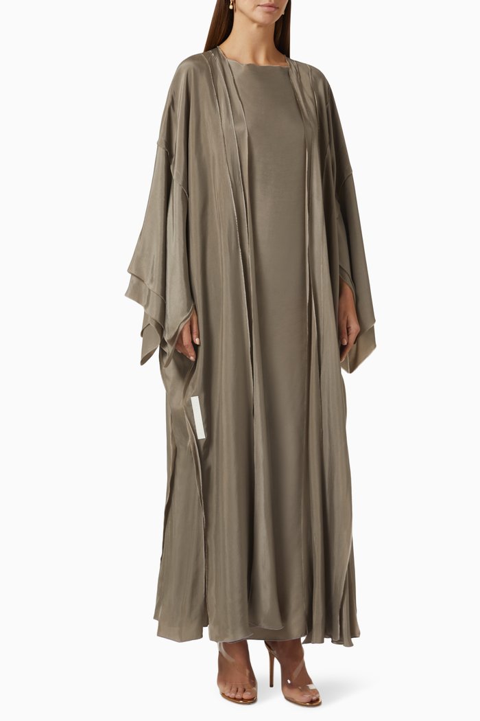 Abaya & Dress Set, Brown