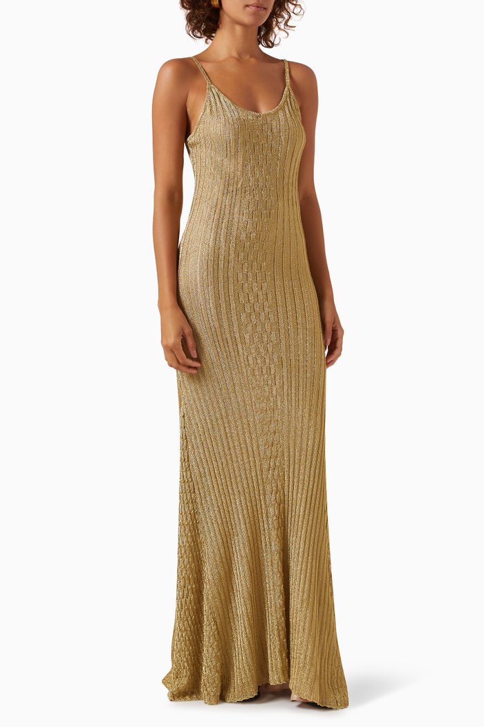 

Cami Maxi Dress in Lurex-knit, Gold