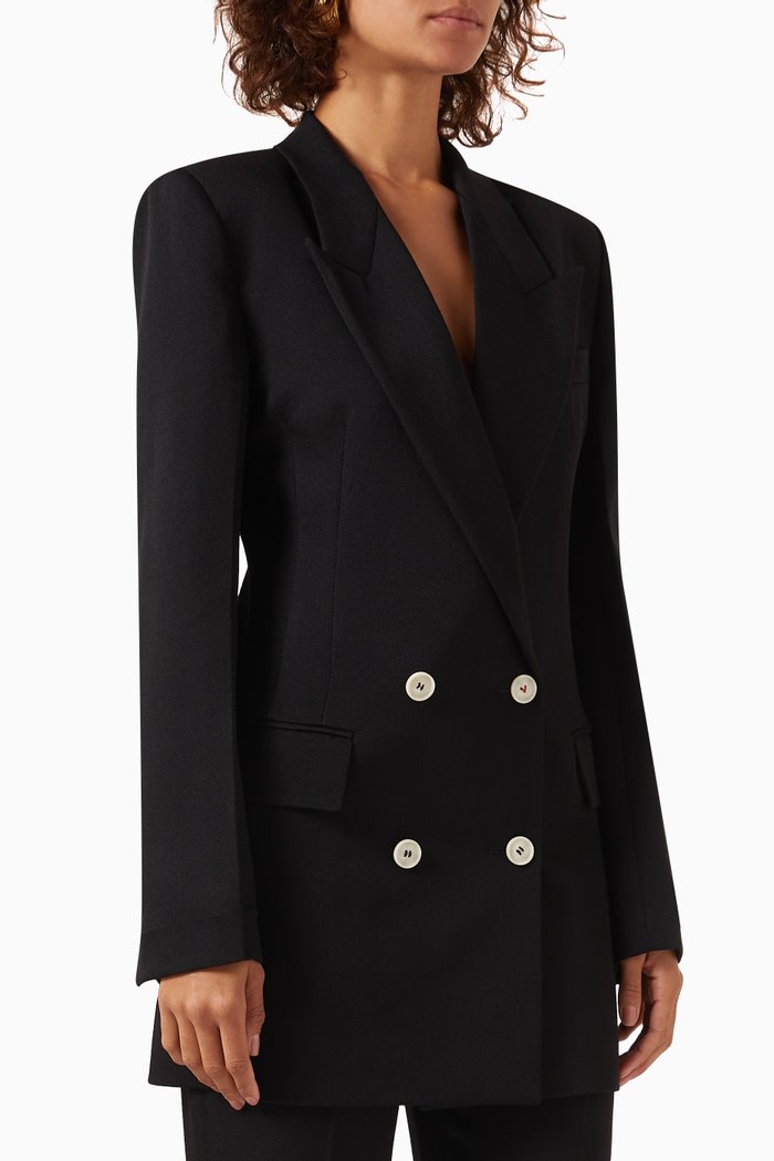 

Tailored Jacket Mini Dress in Wool Gabardine, Black