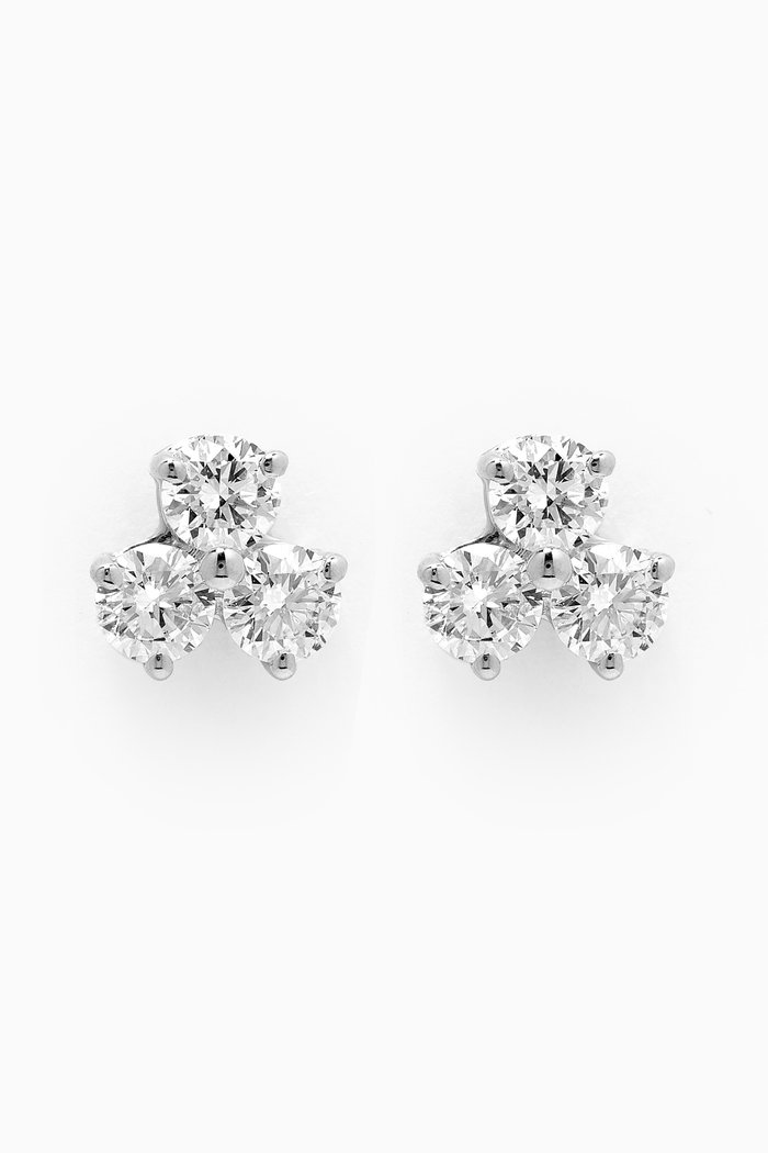 

Cluster Diamond Earrings in 18kt White Gold