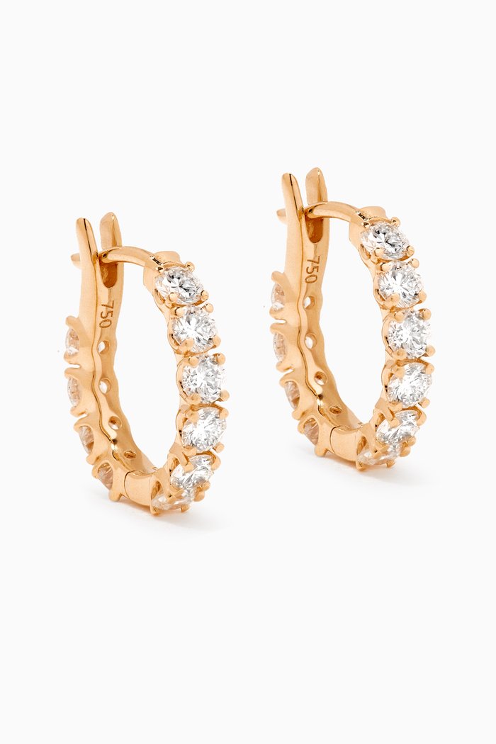 

Front & Back Diamond Huggies in 18kt Gold, White