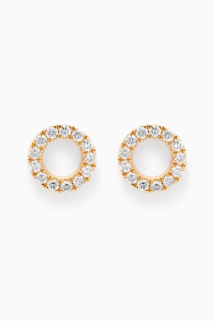Circles Diamond Earrings in 18kt Gold, White