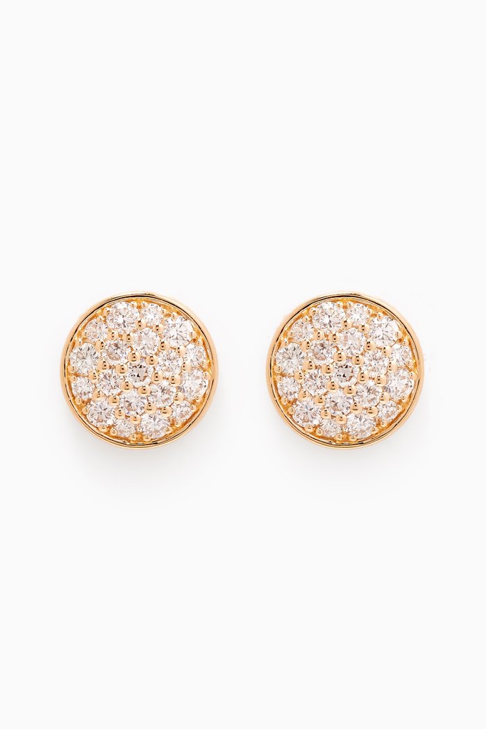 

Disc Diamond Earrings in 18kt Gold, White